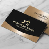 Makelaar Realtor Gold House Logo Zwart Visitekaartje