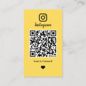 Makelaar Realtor Instagram Geel QR Code Visitekaartje (Achterkant)