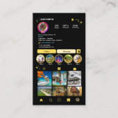 Makelaar Realtor Instagram Geel QR Code Visitekaartje (Voorkant)