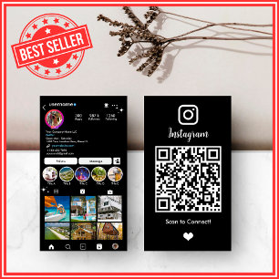 Makelaar Realtor Instagram Zwarte QR-code Visiteka Visitekaartje