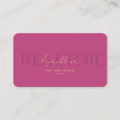 Makelaar Realtor Monogram Roze Modern Visitekaartje (Voorkant)