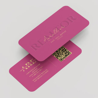 Makelaar Realtor Monogram Roze Modern Visitekaartje