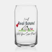 Makelaar, Realtor Super Hero gepersonaliseerd Blikvorm Glas (Voorkant)
