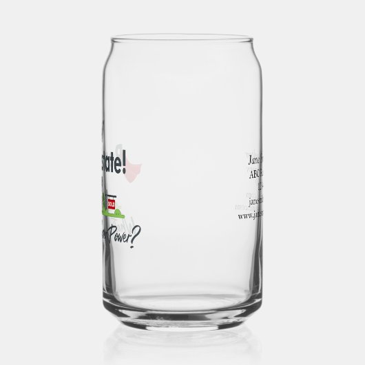 Makelaar, Realtor Super Hero gepersonaliseerd Blikvorm Glas (Links)