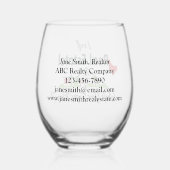 Makelaar, Realtor Super Hero gepersonaliseerd Wijnglas Zonder Voet (Achterkant)