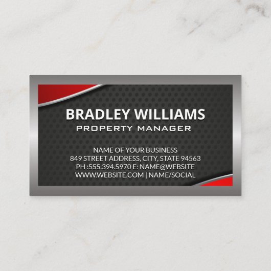 Makelaar | Rood Metaal | Grenzen Visitekaartje (Achterkant)