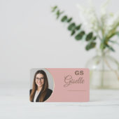 Makelaar Roze Goud Foto Visitekaartje (Staand voorkant)