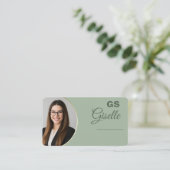 Makelaar Sage Green Foto Visitekaartje (Staand voorkant)