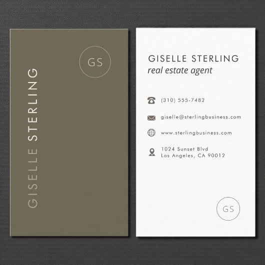 Makelaar Sage Groen Luxe Elegant Modern Visitekaartje