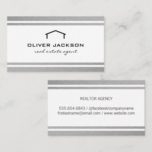 Makelaar SilverTrim Visitekaartje (Voorkant / Achterkant)