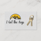 Makelaar / sleutels / dak en stadsgezicht visitekaartje (Voorkant)