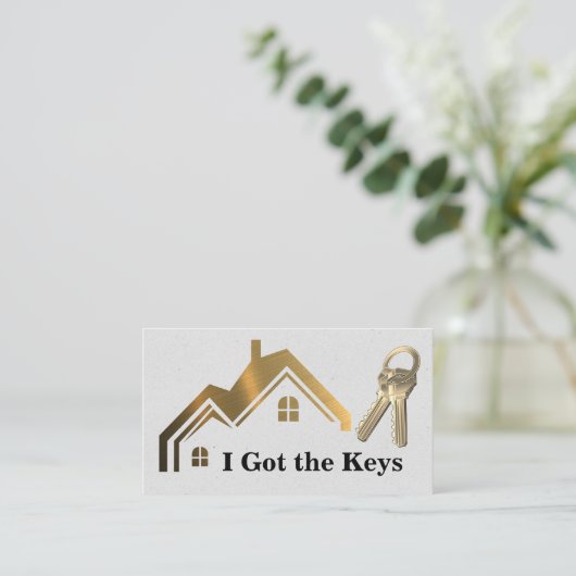 Makelaar | Sleutels | Gold Home Visitekaartje (Staand voorkant)