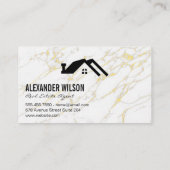 Makelaar | Sleutels | Hout en Marmer Visitekaartje (Achterkant)