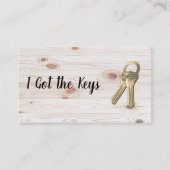 Makelaar | Sleutels | Hout en Marmer Visitekaartje (Voorkant)