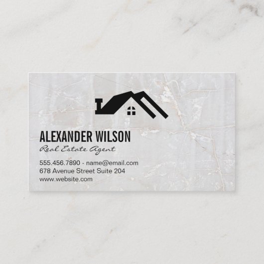 Makelaar | Sleutels | Marmer Visitekaartje (Achterkant)