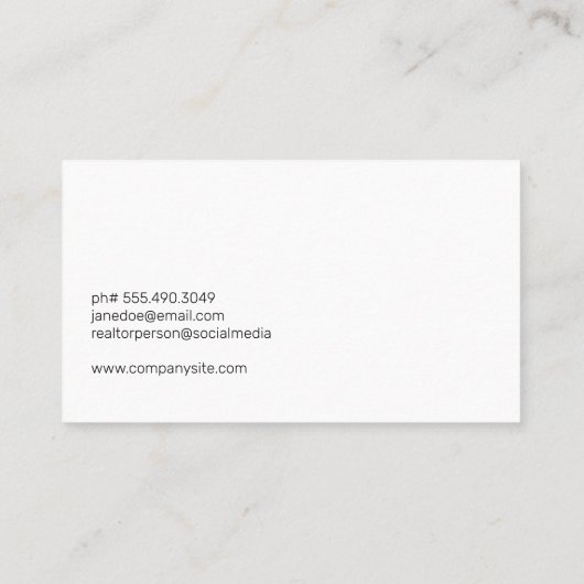 Makelaar Stadsgezicht Marmer | Gouden Gebouw Visitekaartje (Achterkant)