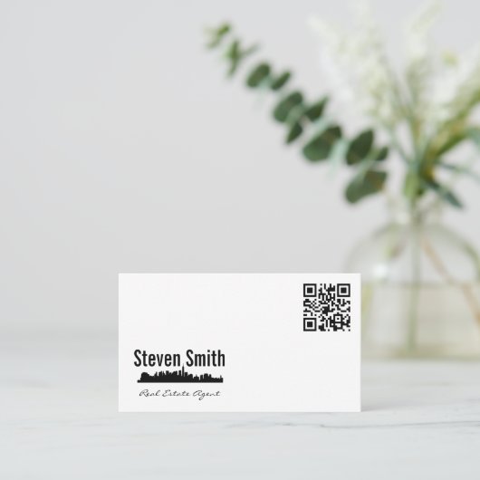 Makelaar | Stadsprofiel | QR Visitekaartje (Staand voorkant)