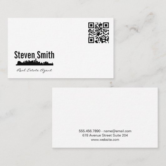 Makelaar | Stadsprofiel | QR Visitekaartje (Voorkant / Achterkant)