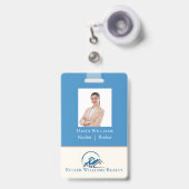 Makelaar stel uw logo Vastgoed makelaars Badge (Voorzijde met uittrekbare clip)