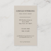 Makelaar Taupe Beige Foto Professioneel Visitekaartje (Achterkant)