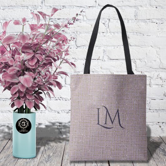 Makelaar Taupe Monogram Minimalist Tote Bag