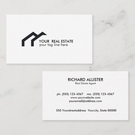 Makelaar van de logo visitekaartje (Voorkant / Achterkant)