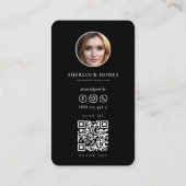 Makelaar Vastgoed Marketing Zwart Zilver Modern Visitekaartje (Achterkant)