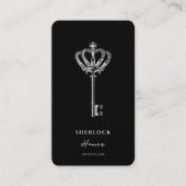 Makelaar Vastgoed Marketing Zwart Zilver Modern Visitekaartje (Voorkant)