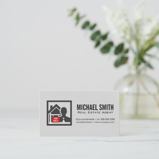 Makelaar | Vastgoedbeheerder Visitekaartje (Staand voorkant)