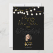 Makelaar Vastgoedmakelaar Gelukkig Nieuwjaar Zwart Feestdagenkaart (Voorkant)