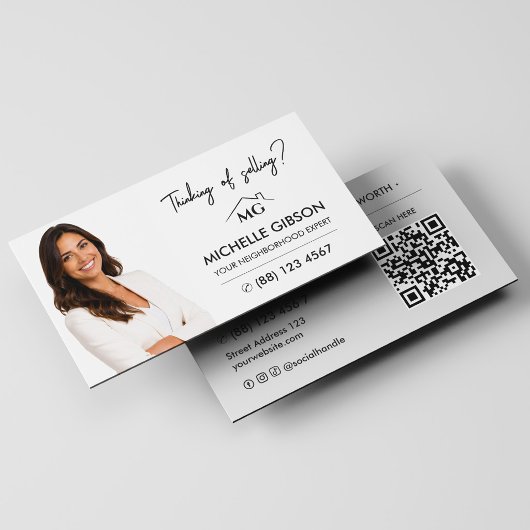 Makelaar Vastgoedmakelaar Marketing QR Code Schoon Visitekaartje