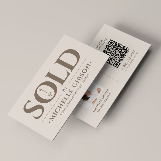 Makelaar Vastgoedmakelaar Sleutel Foto QR-code Zan Visitekaartje