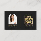 Makelaar Vastgoedmakelaar Sleutel Foto QR-code Zwa Visitekaartje (Achterkant)
