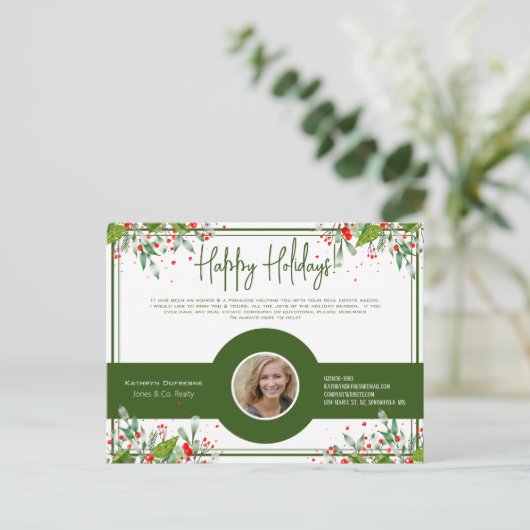 Makelaar/Verzekering Mooie Bladeren Vakantie Briefkaart (Staand voorkant)