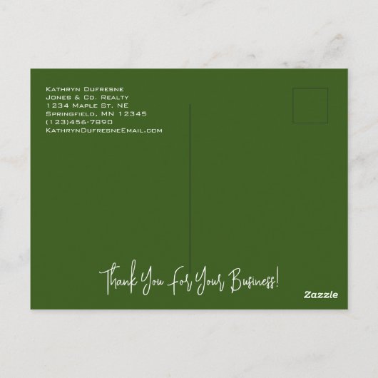 Makelaar/Verzekering Mooie Bladeren Vakantie Briefkaart (Achterkant)