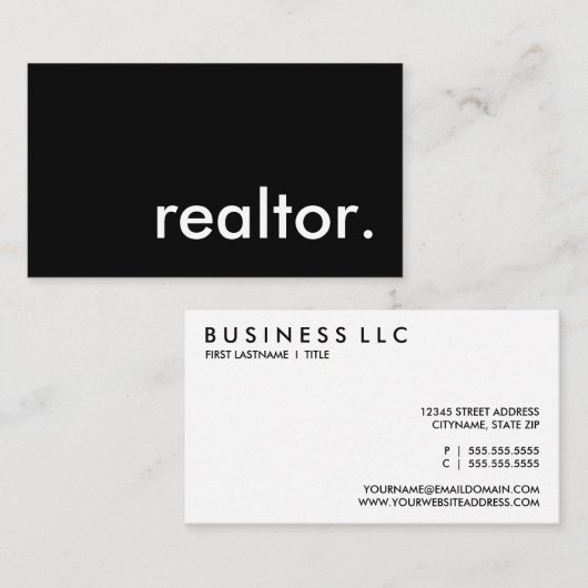 makelaar. visitekaartje (Voorkant / Achterkant)
