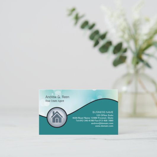 Makelaar Visitekaartje Glossy House Icon (Staand voorkant)