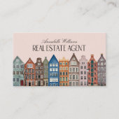 Makelaar Waterverf Huizen QR Code Visitekaartje (Voorkant)