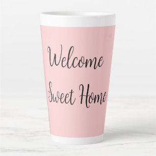 Makelaar welkom thuis huis verwarming voeg je naam latte mok
