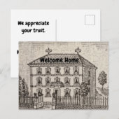 Makelaar Welkom Thuis Vintage Huis Briefkaart (Voorkant / Achterkant)