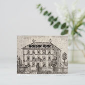 Makelaar Welkom Thuis Vintage Huis Briefkaart (Staand voorkant)