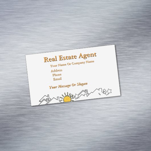 Makelaar White Magnetisch Visitekaartje (Voorbeeld)