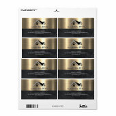 Makelaar | Zakelijk met metalen gouden marmer Etiket (Full Sheet)