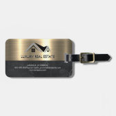 Makelaar | Zakelijk met Metallic Gouden Marmer Bagagelabel (Voorkant horizontaal)