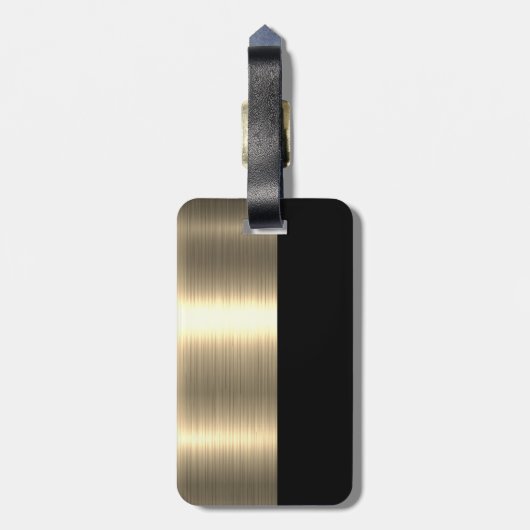 Makelaar | Zakelijk met Metallic Gouden Marmer Bagagelabel (Achterkant verticaal)