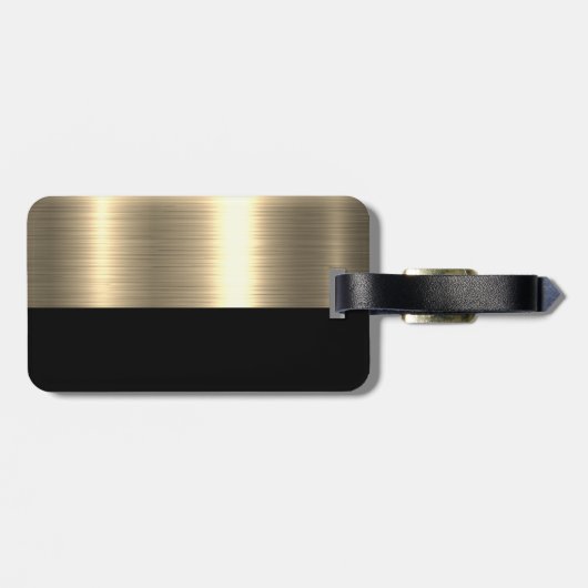 Makelaar | Zakelijk met Metallic Gouden Marmer Bagagelabel (Achterkant horizontaal)