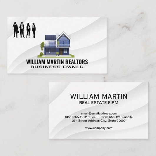 Makelaar | Zakelijke Mensen | Modern Huis Visitekaartje (Voorkant / Achterkant)