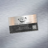 Makelaar zilver Metallic Gold Marmer Magnetisch Visitekaartje (Voorbeeld)