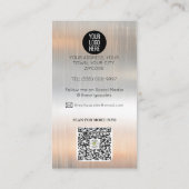 Makelaar zilver Metallic Gold Marmer Visitekaartje (Achterkant)