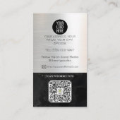 Makelaar zilver Metallic Gold Marmer Visitekaartje (Achterkant)